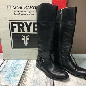 Frye Melissa Harness Boots 9 1/2 9.5 black